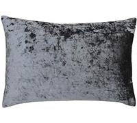 Riva Paoletti Verona Cushion Cover Rectangle - Pewter Grey - Velvet Feel - Crushed Velvet Look - Hidden Zip Design - 100% Polyester - 40 x 60cm (16" x 24" inches) - Designed in the UK