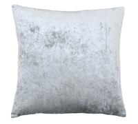 Riva Paoletti Verona Cushion Cover Square - Silver - Velvet Feel - Crushed Velvet Look - Hidden Zip Design - 100% Polyester - 55 x 55cm (22" x 22" inches) - Designed in the UK