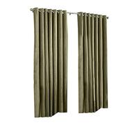 Riva Paoletti Wellesley Mocha Eyelet Curtains 66 cm x 72 cm (168 x 183 cm), Polyester, 66x72 (168x183cm)
