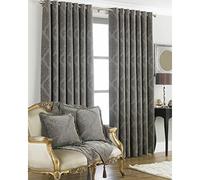 Riva Paoletti "Winchester" Eyelet Curtains, Mocha, 168 x 183 cm