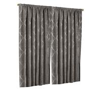 Riva Paoletti Winchester Pencil Pleat Curtains (Pair) - Mocha Brown, Polyester - 90" x 90" (229 x 229cm)