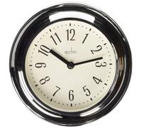 Riva Small Wall Clock Quartz Chrome Effect 17.5cm 21737