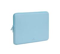 RIVACASE ECO Laptop Sleeve 13.3-14 Inch - 34.5 x 24 x 3 cm Notebook Case Pastel Blue for Men and Women - Water-Repellent MacBook Case - Computer Bag for Work University Travel