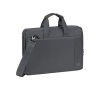 Rivacase Laptop Bag 15.6" with Padded Compartments and Shoulder Strap, Grey
