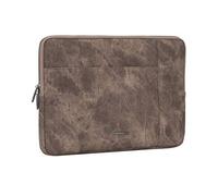 RIVACASE Laptop Sleeve 14 Inch, Protective Case, Slim Faux Leather Design Compatible with 14’’ Notebook Chromebook MacBook Tablet, Unisex, 8904 Vagar (Beige)
