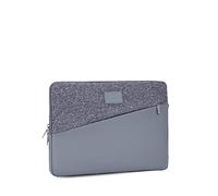 Rivacase Laptop Sleeve up to 13 Inches - Protective Case Made of High-Quality Faux Leather with Herringbone Fabric Inserts and Polyester - for MacBook Pro 13/7903 (Grey)