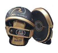 RIVAL Boxing RPM100 Professional Punch Mitts - Pre-Curved Ergonomic Design, Angled Hook and Loop Wrist Strap, and Soft Inner Lining