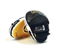 Rival RPM7 Fitness Plus Punch Mitts Black Gold Leather Training Focus Pads (One Size)