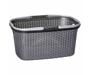 Rival Shopping Basket Rattan Design 32L Plastic Carrying Bag