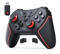 RivalPlay Wireless Controller for PC - Hall Effect Joystick, 2.4G & Wired 1000Hz Polling Rate, Remappable Buttons, Adjustable Turbo & Vibration - Gaming Controller for PC Windows 11, 10, 7 & 8