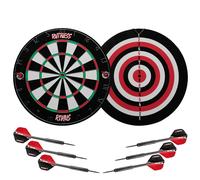Rivals Family Dart Board Game - Double-Sided Dartboard with 2 Sets of Steel Tip Darts (DB074) | Reversible Layout & Ruthless Rings