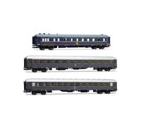 Rivarossi HR4360 FS, 3-unit pack Rapido 904-905, WR CIWL 1925T UIC vestibules + UIC-X '68 1st class + 2nd class grey, red stripe, ep. IVa Passenger Coaches