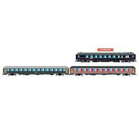 Rivarossi HR4361 FS, 3-unit pack Alpen-Express 1/2, WR CIWL 1925T UIC vestibules + UIC-X 1st class red/grey + UIC-X 2nd class grey, ep. IVb Passenger Coaches