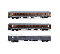 Rivarossi HR4362 FS, 3-unit pack Alpen-Express 2/2, 2x UIC-X 2nd class red/grey + luggage van UIC-X '70 grey, ep. IVb Passenger Coaches