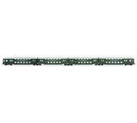 Rivarossi HR4393 DR, 4-unit double decker coach without control cab, green/grey roof, ep. IV, Coach rolling stock