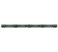 Rivarossi HR4394 DR, 4-unit double-decker coach with driver’s cab, straight fronts, green and grey livery DR, ep. IV, Coach rolling stock