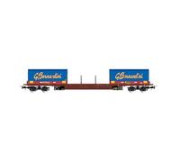 Rivarossi HR6555 FS, 4-axle flat wagon type Rgs with 2 x 20' coil containers Gruppo Bernardini, ep. V model RailwayRolling Stock - Wagons