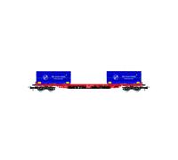 Rivarossi HR6558 D-DB, 4-axle container wagon Rglns, red, with 2 x 20' coil container "Rheinkraft", ep. VI, Wagon rolling stock