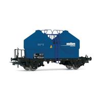 Rivarossi HR6573 FS 2-axle silo wagon 2 domes Ausiliare blue livery Rolling Stock - Wagons
