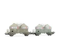 Rivarossi HR6591 DB 2-unit pack of 2-axle silo wagon Ucs grey livery Dycke Rolling Stock - Wagons
