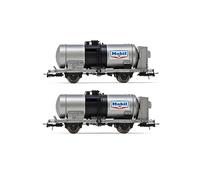 Rivarossi HR6607 FS, 2-unit set tank 2-axle wagons, big tank, with + without brakeman's cab, Mobil, ep. III 1:87 Scale HO Gauge