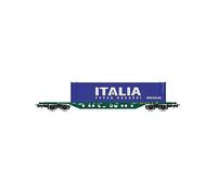 Rivarossi HR6617 FS CEMAT, container wagon type Sgns, green livery, with container 45' ITALIA, ep. V-VI 1:87 Scale HO Gauge