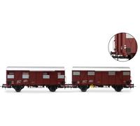 Rivarossi HR6645 Set Of 2 Gs Fs Brown Cars, One With Working Tail Lights