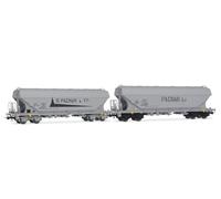 Rivarossi HR6678 FS, 2-unit flat-sided pack hopper wagons type Uas, Pagnan livery, ep. IV Rolling Stock - Wagons