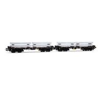 Rivarossi HR6701 DB, 2-unit pack 4-axle flat wagons Rmms, black livery, loaded with aluminum blocks, ep. IV, Railway Rolling Stock Wagons, for ages A14+