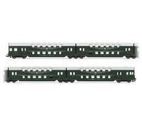Rivarosssi DR Green/Grey Bi-Level Coach Set (4) IV HO Gauge HR4394