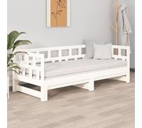 rivas solid pinewood pull-out single day bed in white