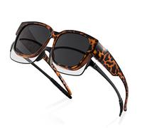 RivaSol Polarised Tortoiseshell Sunglasses For Over Glasses Polarized Protected Lens Tortoise Shell Frame For Ladies Spectacle Wearers Overglasses Womens
