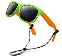 RIVBOS Kids Sunglasses Polarized Rubber UV400 Protection with Glasses Strap for Boys Girls Toddler and Children Age 3-10 RBK023-1