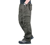 Rivccku Cargo Pants Men's Tactical Pants 6 Pockets Combat Outdoor Camouflage Camping Walking Hiking Work Trousers