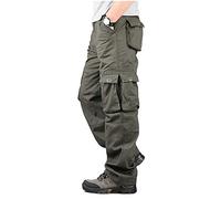 Rivccku Men's Combat Camo Cargo Trousers Camouflage Army Tactical Work Pants 7 Pockets