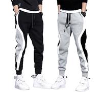 Rivccku Men's Joggers Pants Active Sweatpants - Athletic Lounge Pants with Pockets 2 Pack