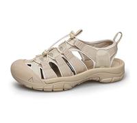 Rivccku Men's Sport Sandals Hiking Closed Toe Lightweight Leather Athletic Trail Walking Casual Sandals Water Shoes