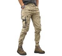 Rivccku Men's Tactical Casual Camouflage Multi-Pocket Cargo Pants Trousers Combat Work