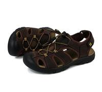 Rivccku Men's Walking Sandals Outdoor Sport Adjustable Hiking Sandals Waterproof Protective Toecap Closed Toe for Beach Summer