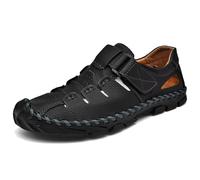 Rivccku Men's Walking Sandals Outdoor Sport Adjustable Hiking Sandals Waterproof Protective Toecap Closed Toe for Beach Summer
