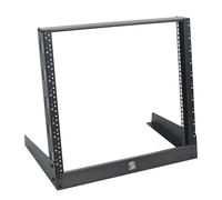 RIVECO 10U Desktop Rack for Audio & Network Devices 19 Inch 2 Post Open Frame Shelf with Reinforced Beam, Free Standing Racks for IT Server Sound AV Music Recording Equipment
