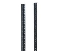 RIVECO 16U Rack Rails 2 PCS, 3.0 mm Thickness Steel Tapered Holes Horizontal & Vertical Rack Mount Rails for Recording & Network Wooden Cabinet Mounting, 10/32 Screws Included