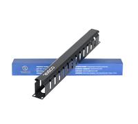 RIVECO 1U 12 Slot Rack Manager, Server Rack Cable Management, Cord Wire Organizer with Cover for Network Rack Cabinet Horizontal Mount, 19-inches Cable Raceway