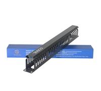 RIVECO 1U Cable Management for Racks & Server Cabinets Managing Cord & Wire, Cable Raceway for 19” Rack Mount 24 Slots Large 2.8 Inches Capacity Black