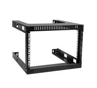 RIVECO 6U 19" Wall Mount Network Rack - 17.7" Deep 2 Post Shelf Open Frame Cabinet Easy Assembly Firm Constructed for Internet/Server/AV/Home Equipment/Patch Panel Heavy Duty Light Weight, Black
