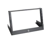 RIVECO 6U Desktop Rack for Audio & Network Devices 19 Inch 2 Post Table Top Rack Mount with Reinforced Beam, Free Standing Racks for IT Server Sound AV Music Recording Equipment