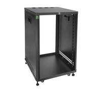 RIVECO POMU 18U Stereo & Server Rack with Caster Wheels, Rolling Network Cabinet, Open Frame for 19 inches Audio Video Music Recording & IT Equipment, Obtuse Angel, Lifting Handle