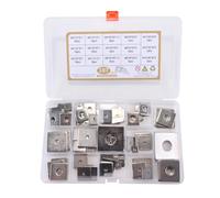 RIVEN 107 Pcs 304 Stainless Steel Square Washers Round Hole Assortment Kit 15 Sizes M3 M4 M5 M6 M8 M10 M14 Flat Plate Spacer for Furniture Repair DIY Projects