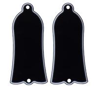 Riven 2 PCS Guitar Truss Rod Cover,2 Holes Plastic Rod Cover for Gibson LP SG Flying V ES Guitar Black Bell Shaped