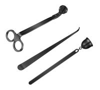 Riven 3-in-1 Candle Accessory Set, Candles Wick Trimmer Snuffer and Wick Dipper, Candles Extinguisher Stylish Package for Candle Lovers (Black)